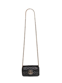 Gucci Women Black Gg Marmont Mini Crossbody Bag