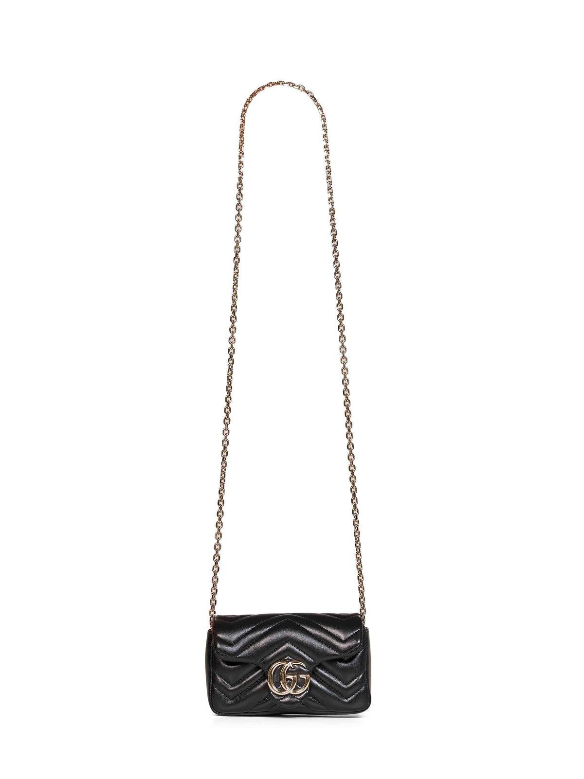 Gucci Women Black Gg Marmont Mini Crossbody Bag