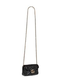Gucci Women Black Gg Marmont Mini Crossbody Bag