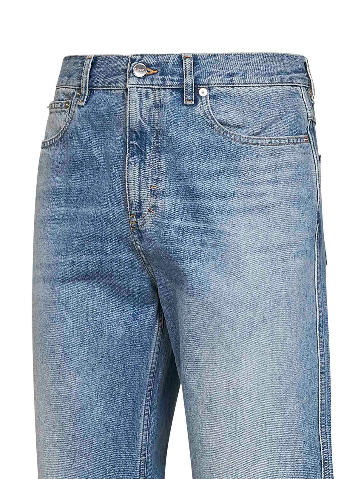 GUCCI Gucci Men Light Blue Cotton Denim Slim-Fit Jeans