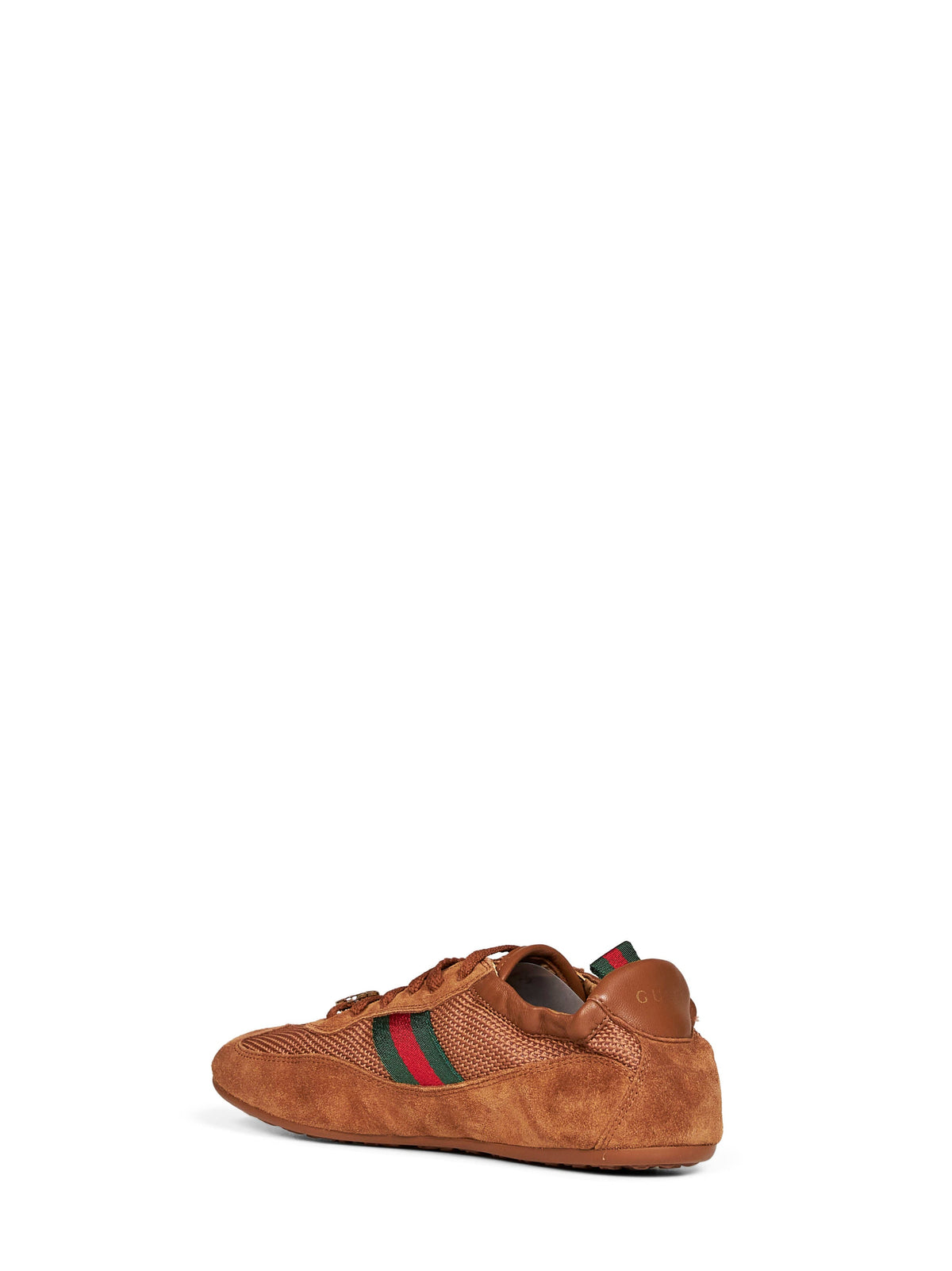 Gucci Women Brown Technical Fabric And Suede Gucci Shift Sneakers
