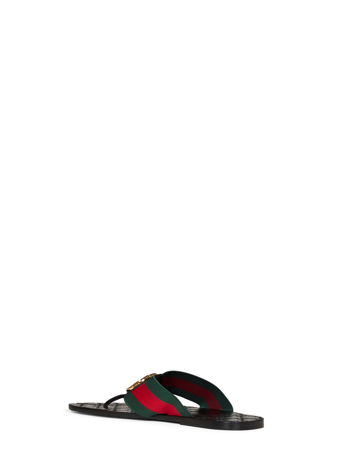 Gucci Men Leather And Web Ribbon Riviera Thong Sandals