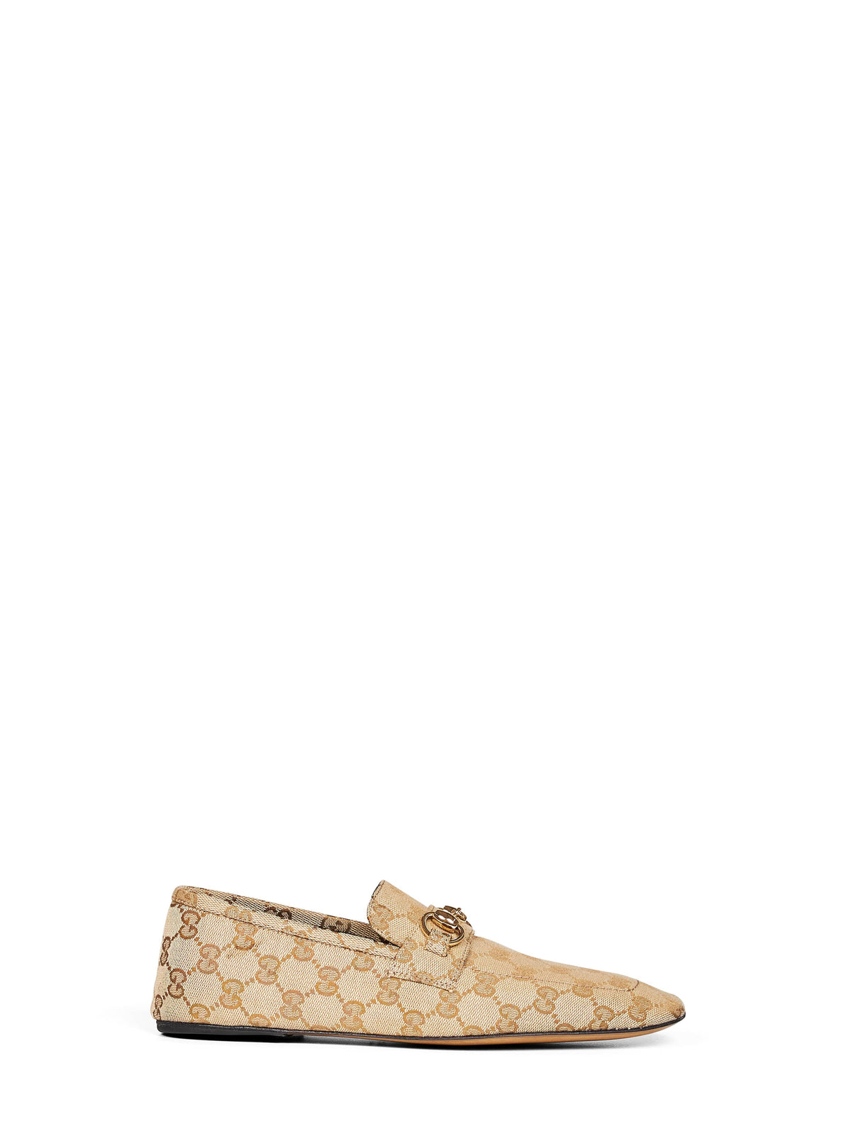 Gucci Women Beige Gg Canvas Horsebit Loafers