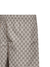 GUCCI Gucci Men Brown Printed Polyester Poplin Swimsuit