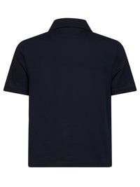 Gucci Men Blue Cotton Pique Embroidered Polo Shirt