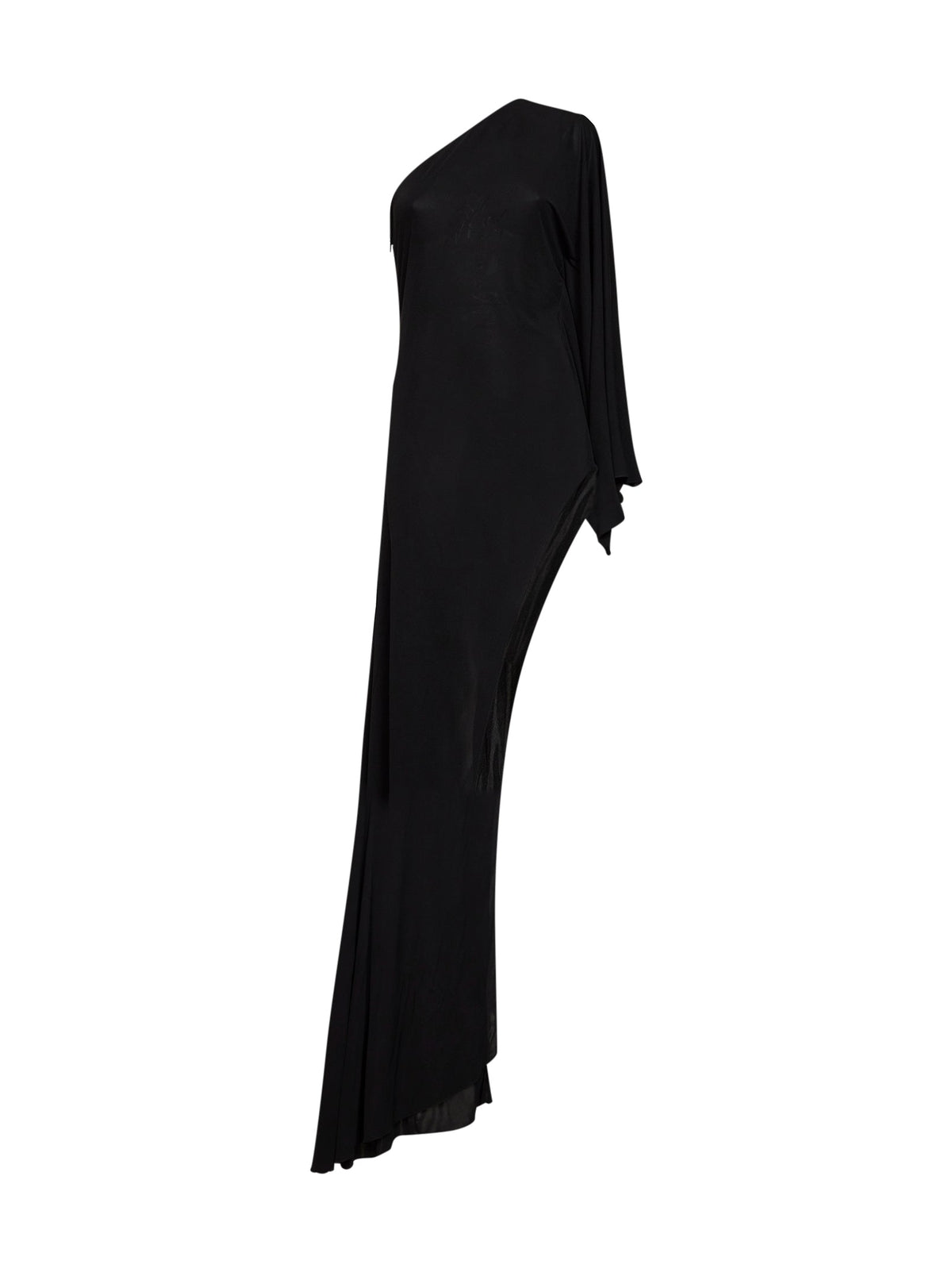 Gucci Women Black Viscose Jersey Asymmetric Long Dress