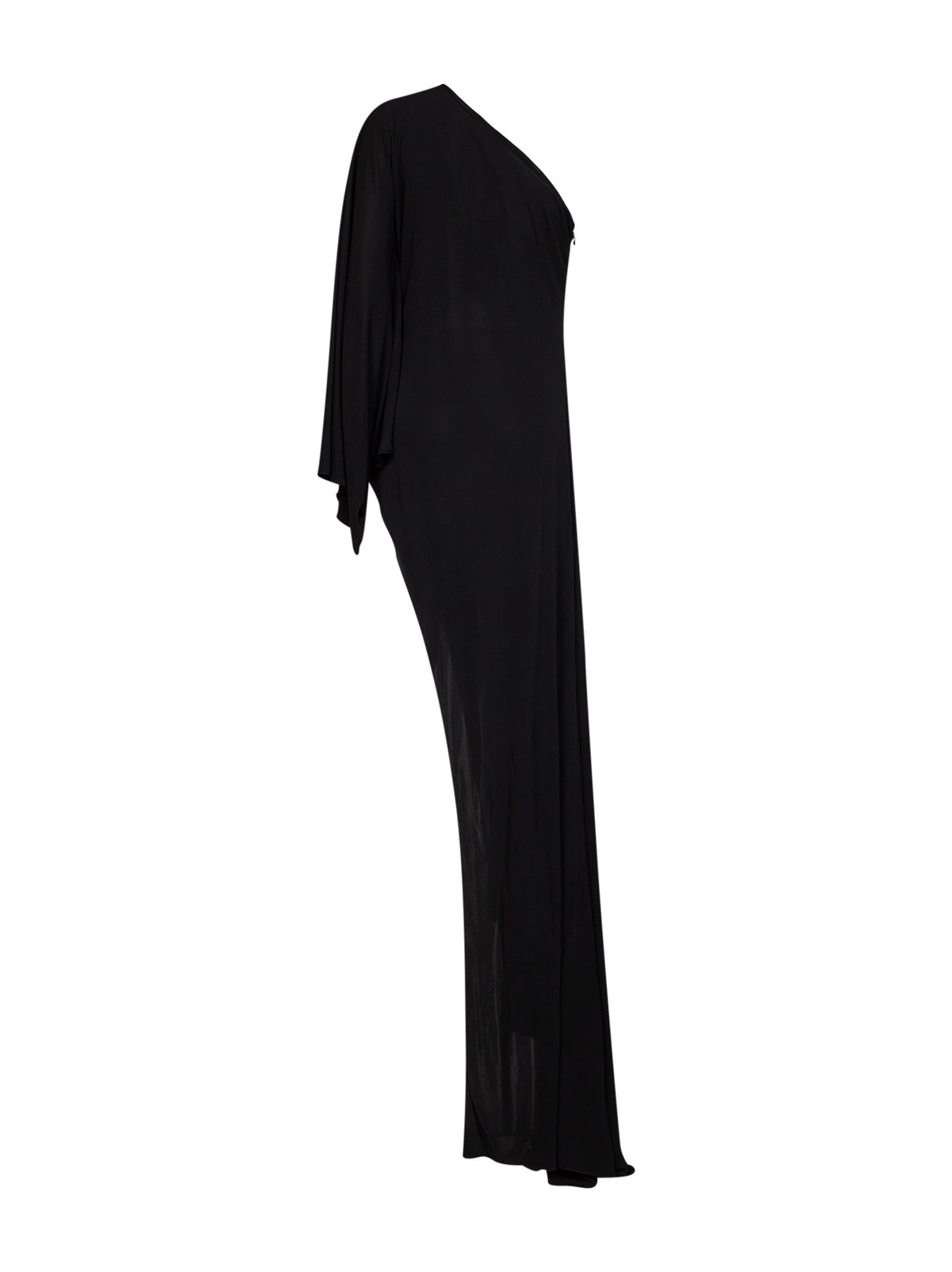 Gucci Women Black Viscose Jersey Asymmetric Long Dress