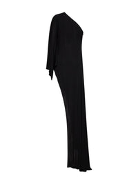 Gucci Women Black Viscose Jersey Asymmetric Long Dress
