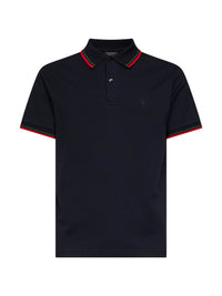Gucci Men Blue Stretch Cotton Piqué Embroidered Polo Shirt