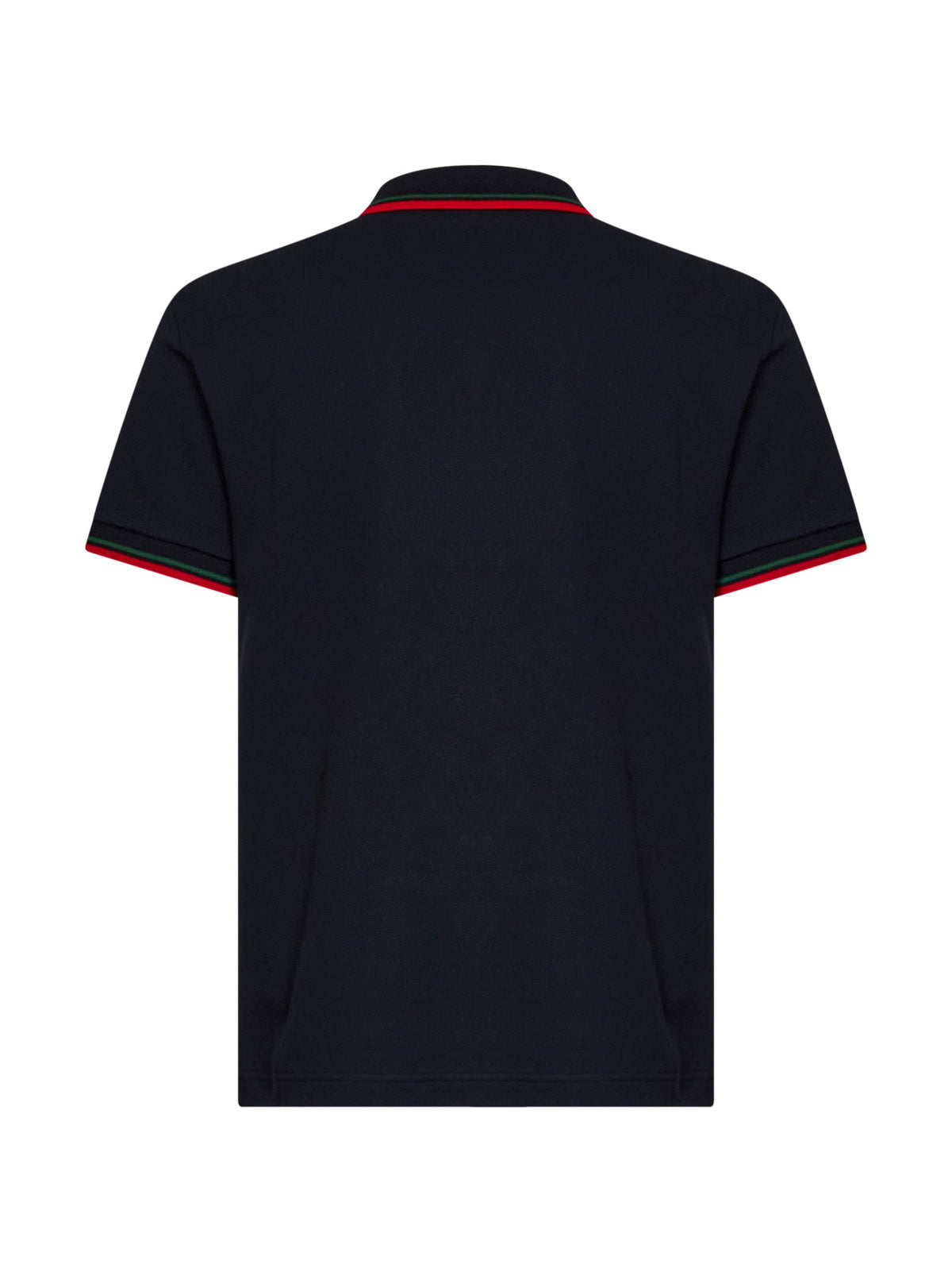 Gucci Men Blue Stretch Cotton Piqué Embroidered Polo Shirt