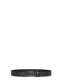 Gucci Men Black Cut Gg Marmont Reversible Belt