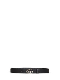 Gucci Men Black Cut Gg Marmont Reversible Belt