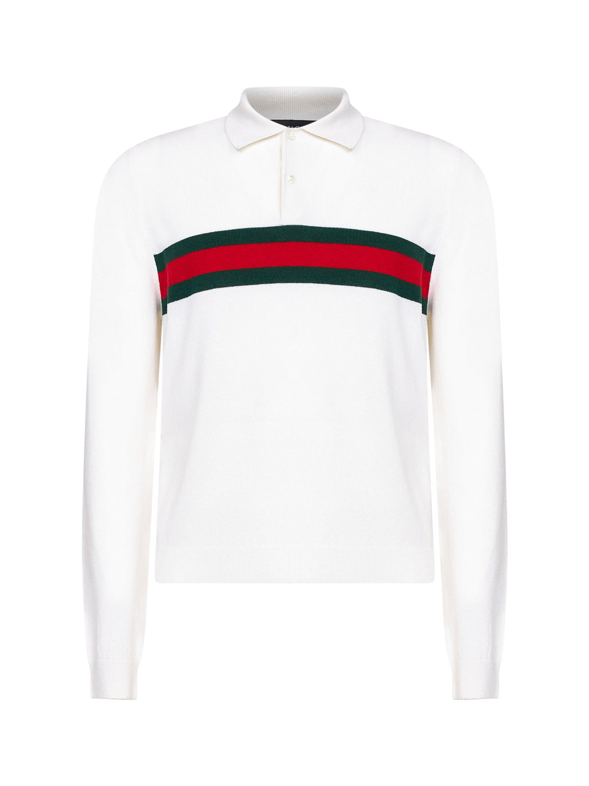 Gucci Men White Web Striped Polo