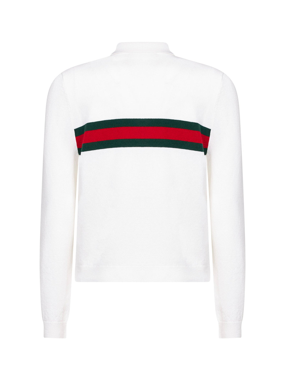 Gucci Men White Web Striped Polo