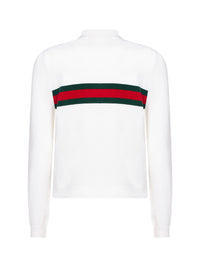 Gucci Men White Web Striped Polo