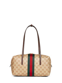 Gucci Women Sand And Dark Brown Gucci Melrose Medium Boston Bag