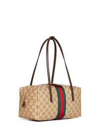 Gucci Women Sand And Dark Brown Gucci Melrose Medium Boston Bag