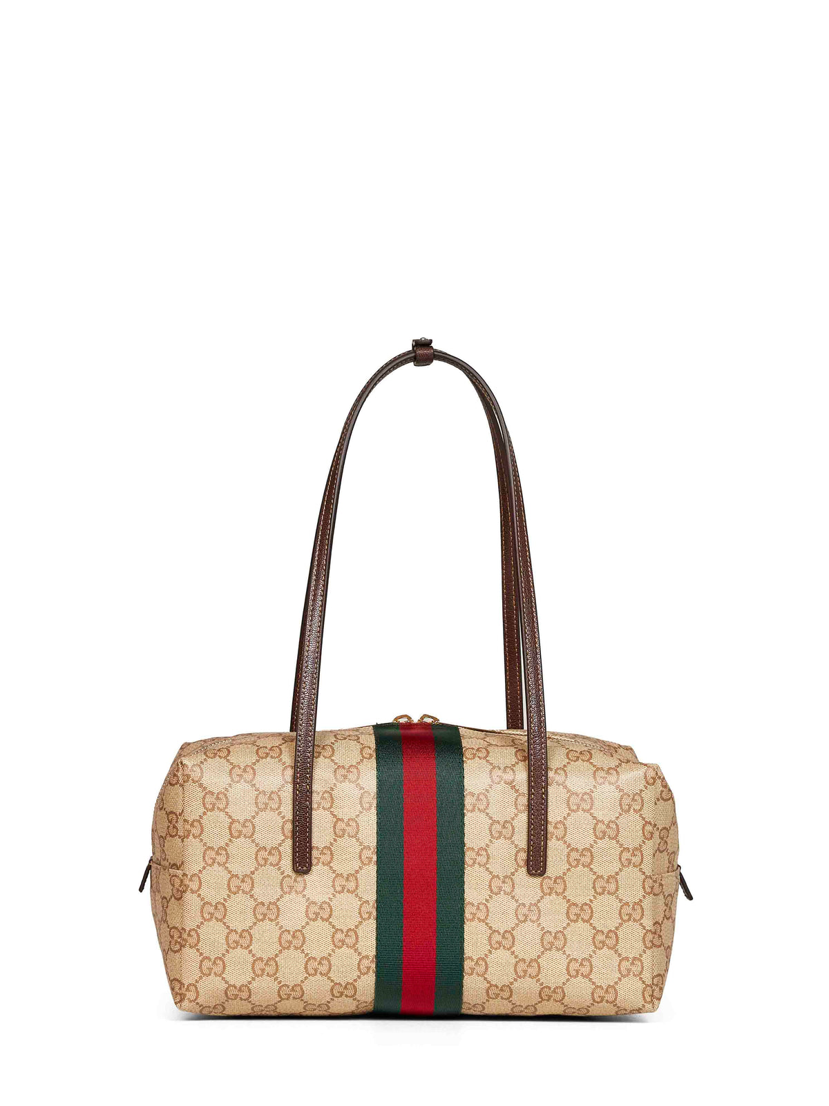 Gucci Women Sand And Dark Brown Gucci Melrose Medium Boston Bag
