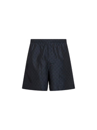 Gucci Men Black Printed Polyester Poplin Swimsuit
