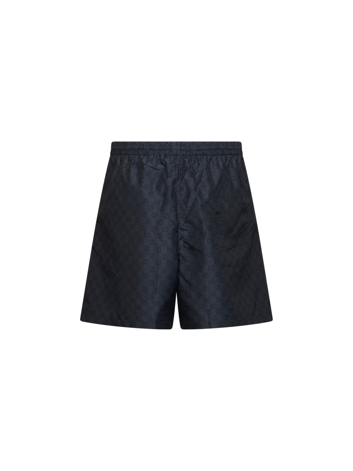 Gucci Men Black Printed Polyester Poplin Swimsuit