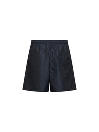 Gucci Men Black Printed Polyester Poplin Swimsuit