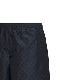Gucci Men Black Printed Polyester Poplin Swimsuit