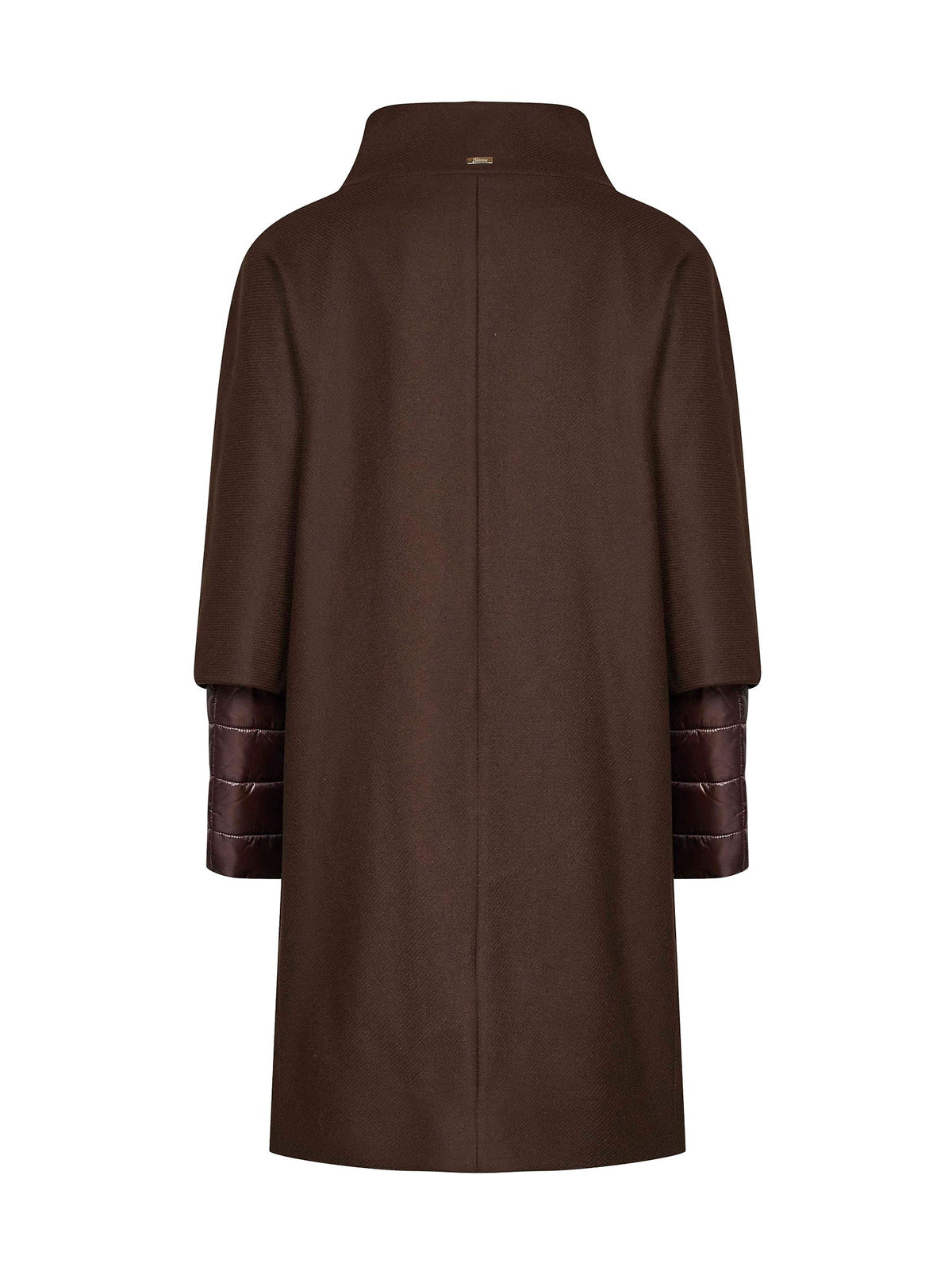 Herno Women Dark Chocolate Ecowool And Ultralight Nylon Coat