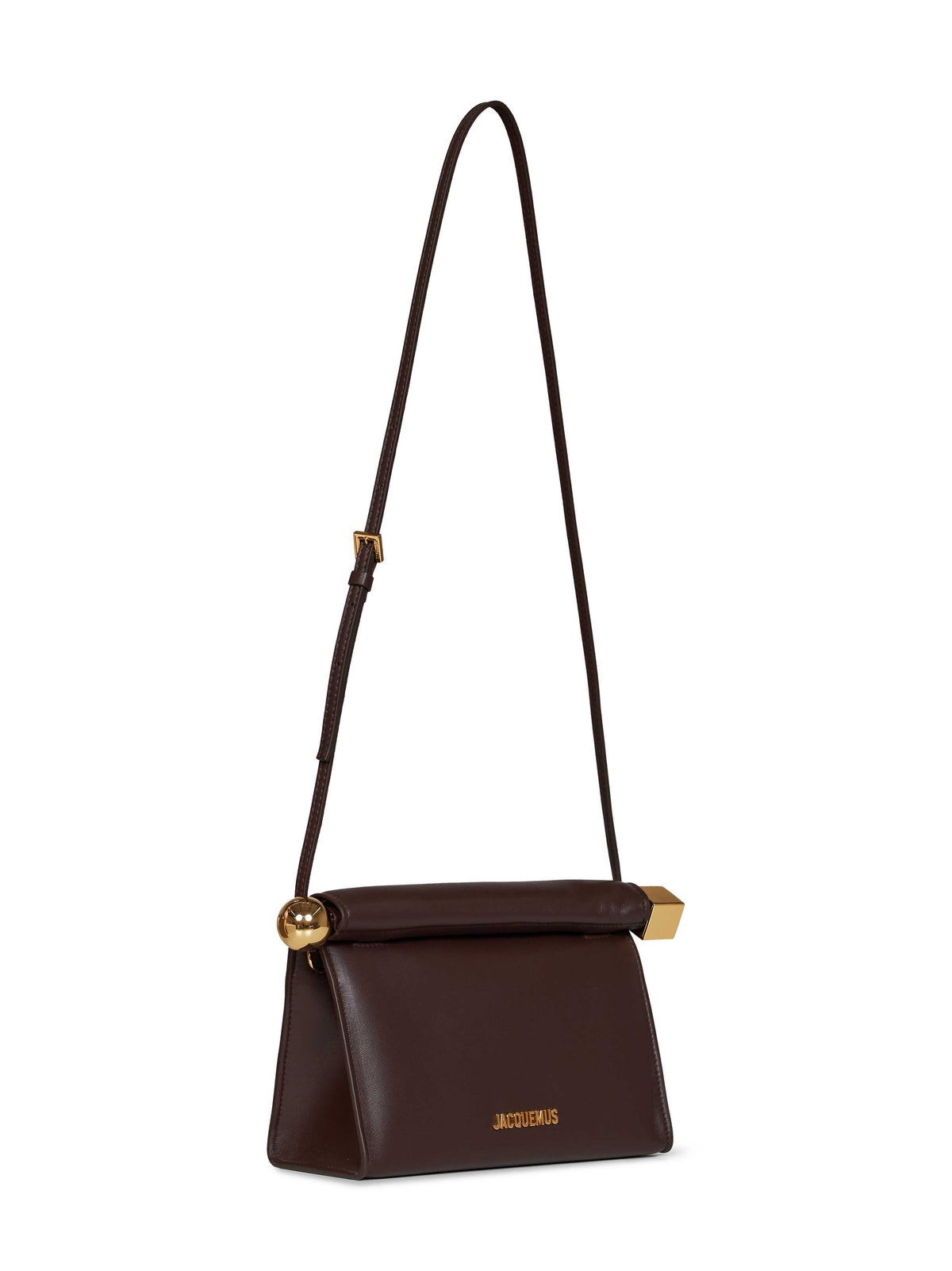 Jacquemus Women Midnight Brown Rond Carré Clutch With Shoulder Strap