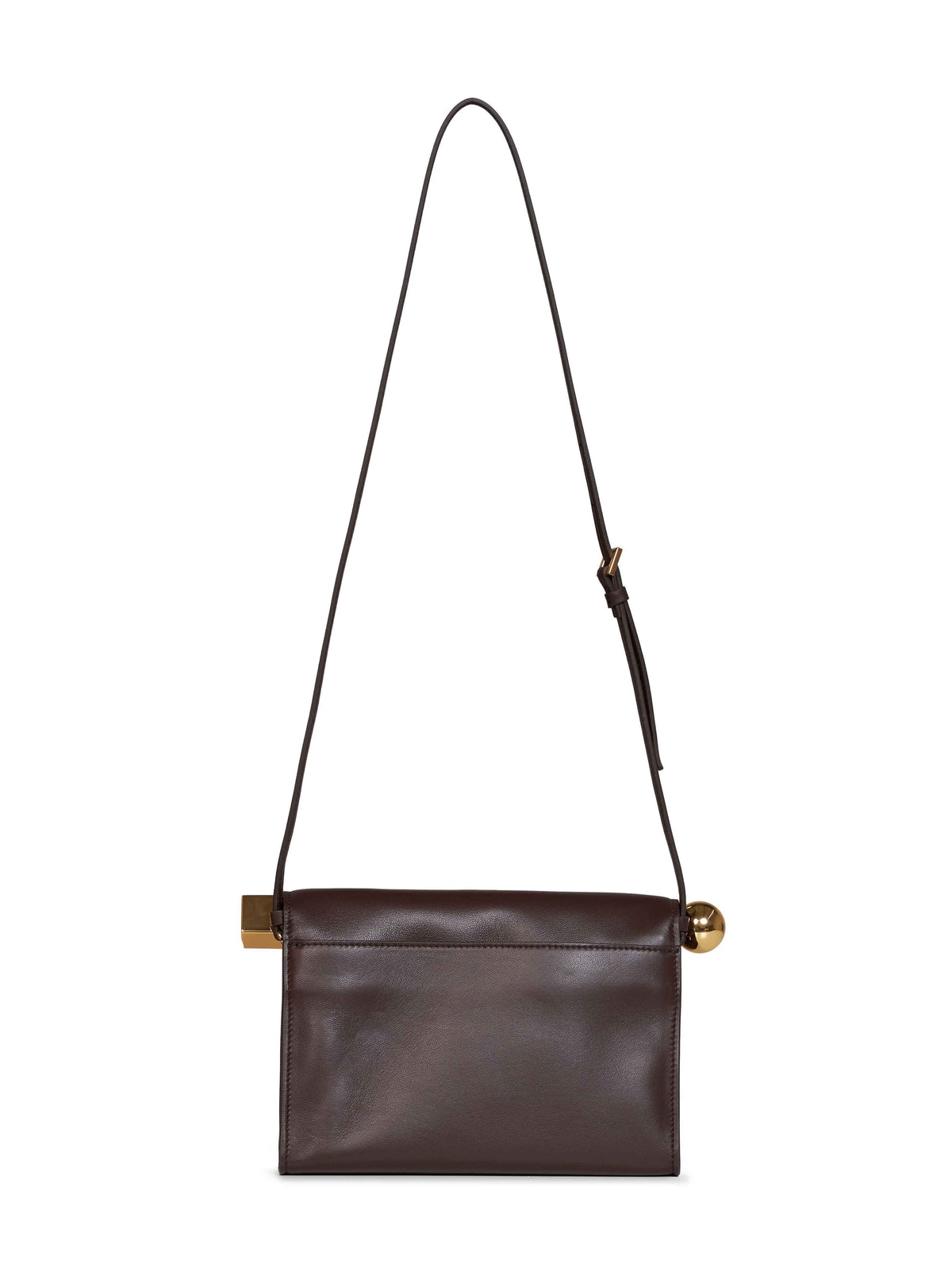 Jacquemus Women Midnight Brown Rond Carré Clutch With Shoulder Strap