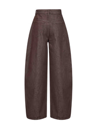 Jacquemus Women Brown The Ovalo De-Nîmes Denim Curved Jeans