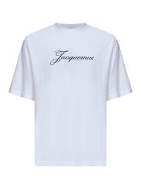 Jacquemus Men White Jersey The Jacquemus Logo-Printed T-Shirt