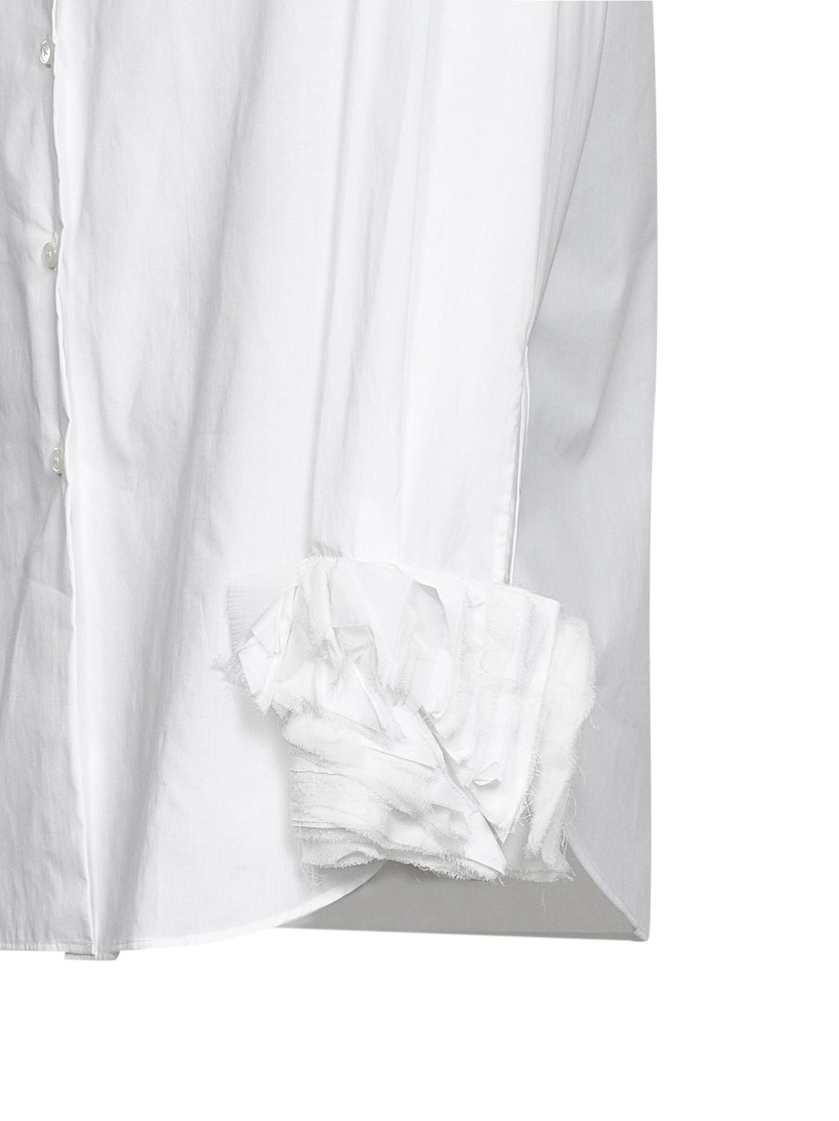 Jil Sander Women Optic White Cotton Shirt With Multi-Layered Cuffs