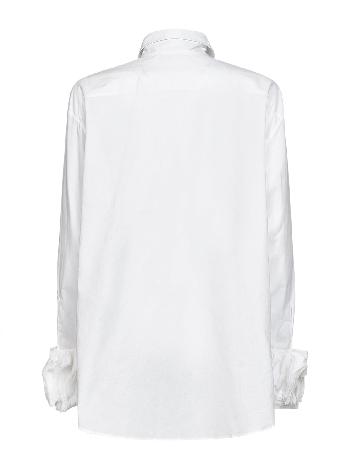 Jil Sander Women Optic White Cotton Shirt With Multi-Layered Cuffs