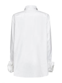 Jil Sander Women Optic White Cotton Shirt With Multi-Layered Cuffs