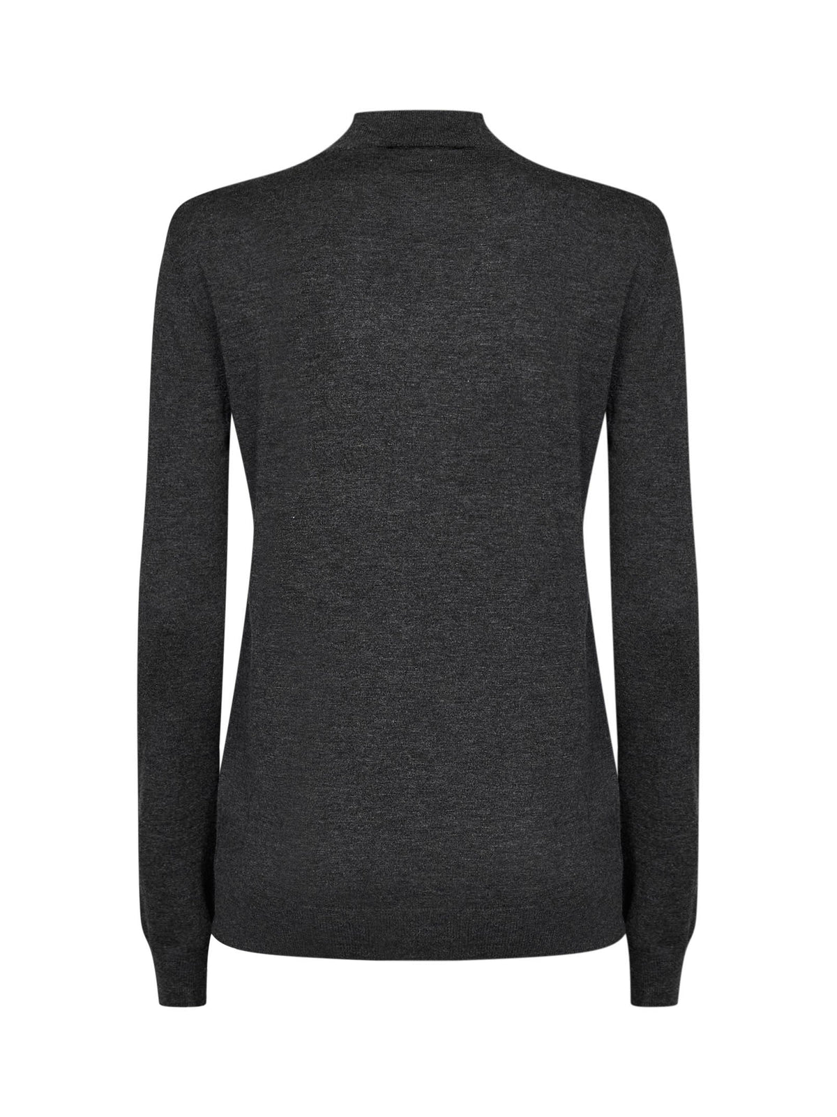 Jil Sander Women Anthracite Wool And Cashmere Knit Sweater With Pleats Detail