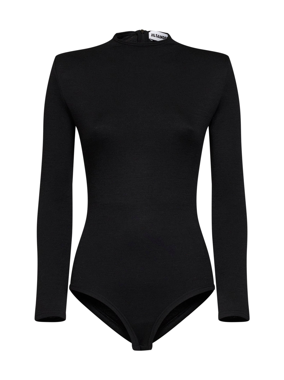 Jil Sander Women Black Compact Wool Knit Fitted Bodysuit