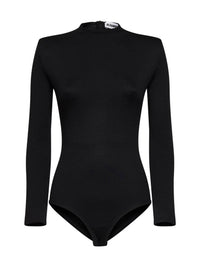 Jil Sander Women Black Compact Wool Knit Fitted Bodysuit