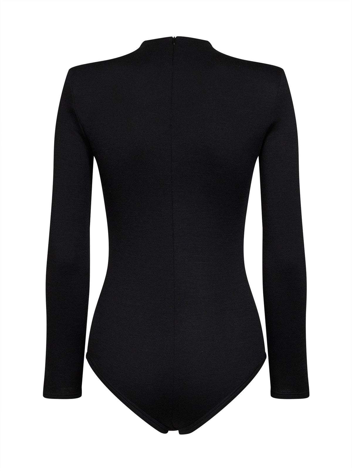 Jil Sander Women Black Compact Wool Knit Fitted Bodysuit