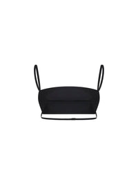 Jil Sander Women Black Wool And Silk Faille Bralette Top