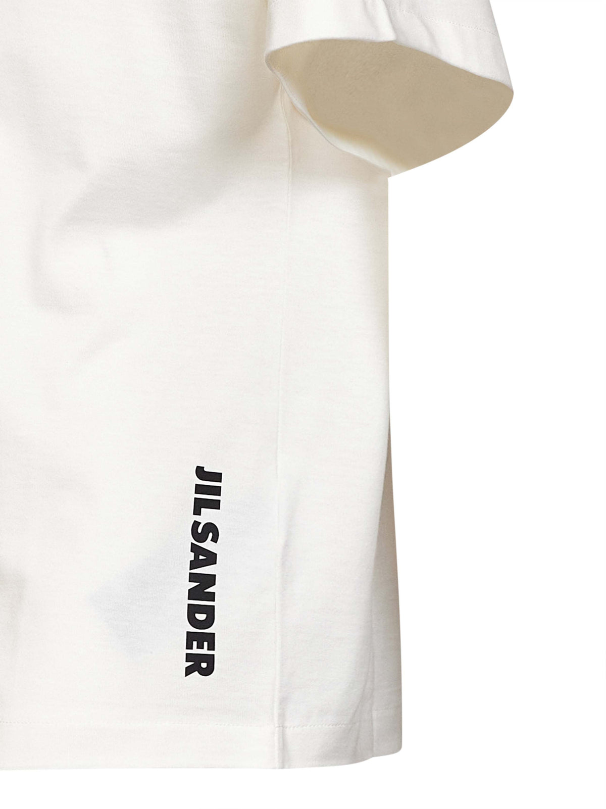 Jil Sander Men Porcelain Cotton Boxy T-Shirt With Jil Sander Logo