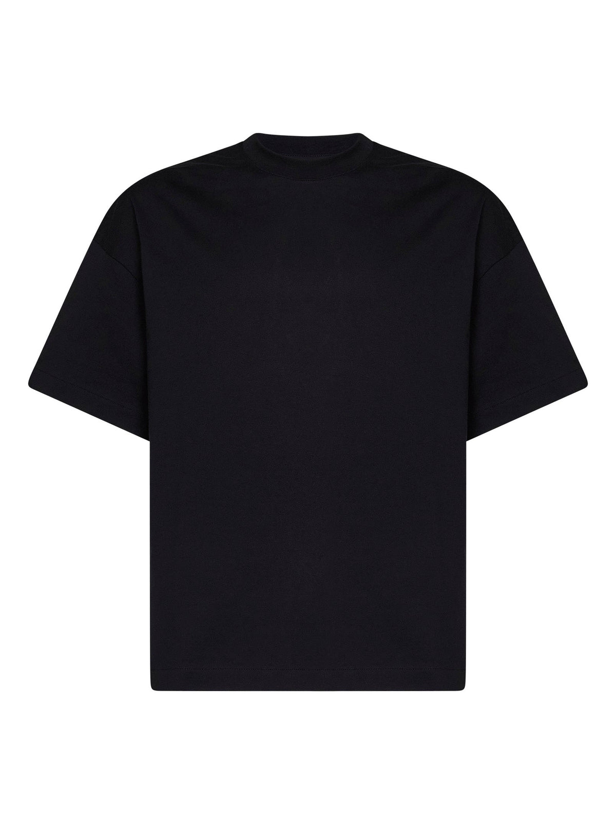 Jil Sander Men Black Cotton Boxy T-Shirt With Jil Sander Logo