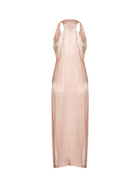 Maison Margiela Women Light Pink Satin And Lace Midi Slip Dress