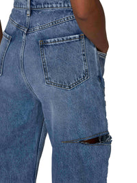 Maison Margiela Women High-Waisted Wide-Leg Cut-Out Jeans