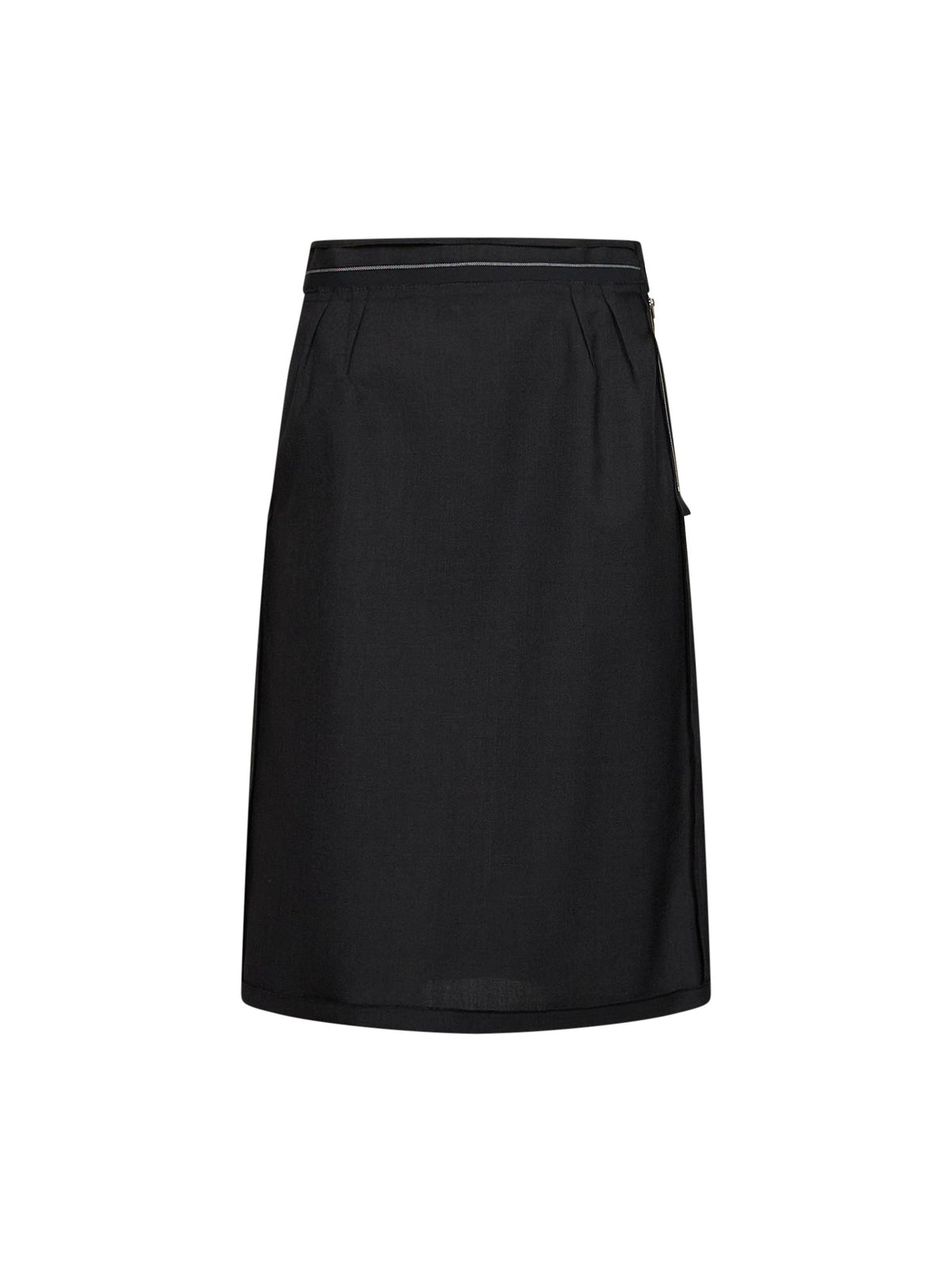 Maison Margiela Women Charcoal Wool Reversed Midi Skirt
