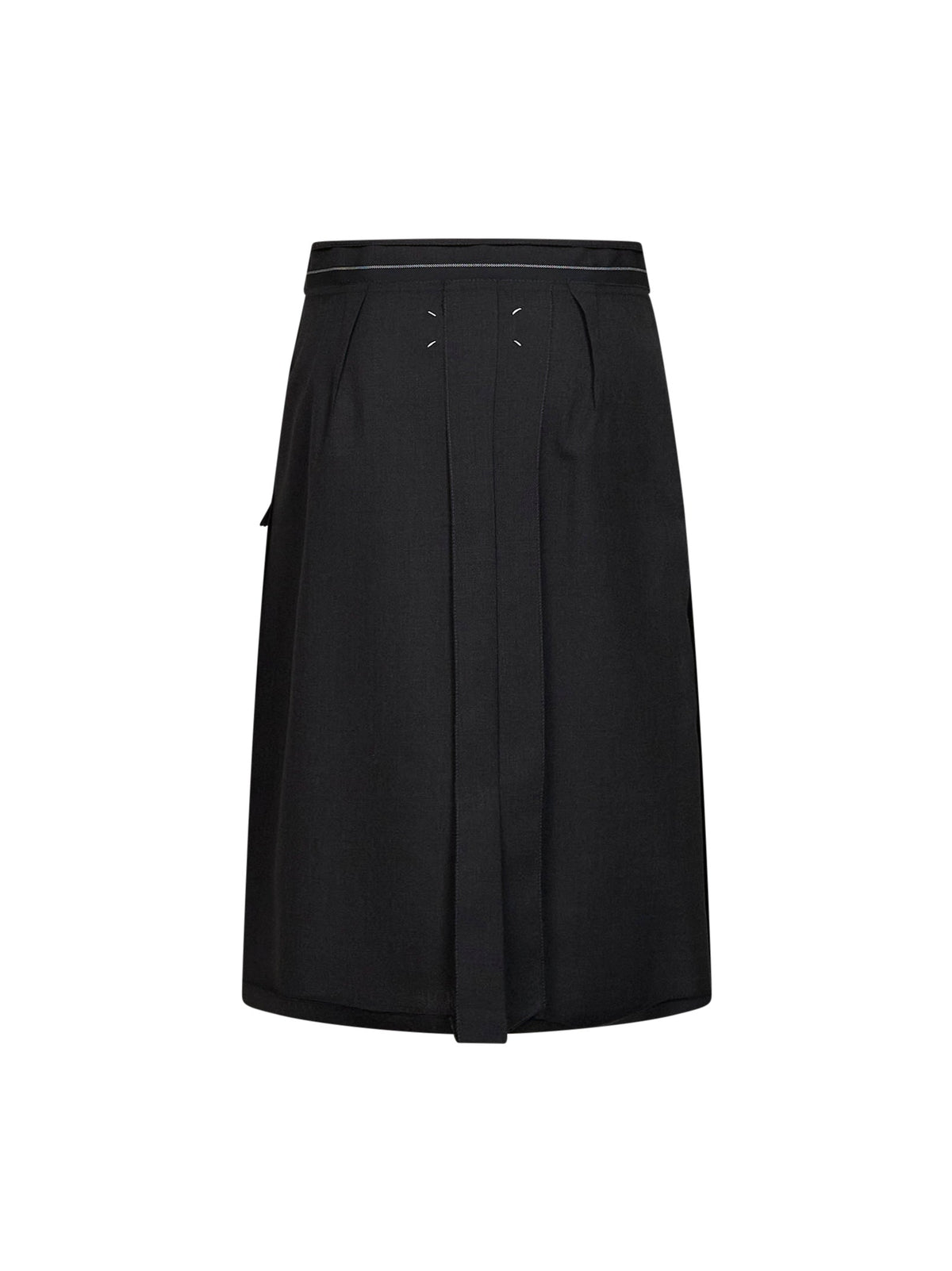 Maison Margiela Women Charcoal Wool Reversed Midi Skirt