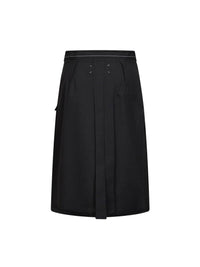 Maison Margiela Women Charcoal Wool Reversed Midi Skirt