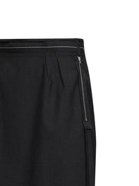 Maison Margiela Women Charcoal Wool Reversed Midi Skirt