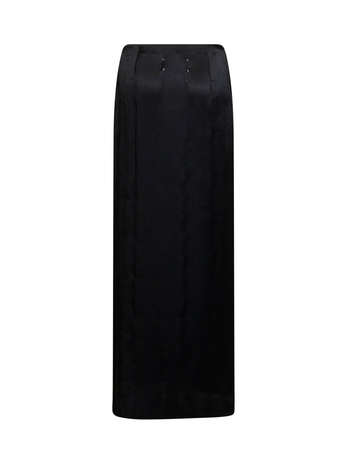Maison Margiela Women Black Satin Draped Maxi Skirt