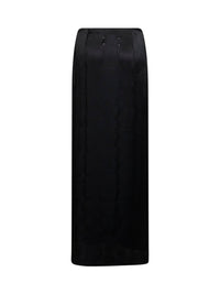 Maison Margiela Women Black Satin Draped Maxi Skirt