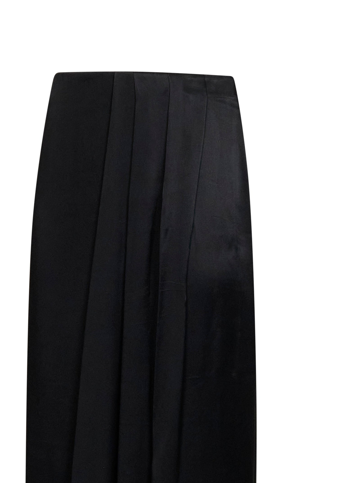 Maison Margiela Women Black Satin Draped Maxi Skirt
